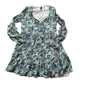 Altar'd State Long sleeve, mini, flowy dress, size small, V neck